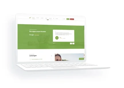 Ein Laptop Mockup stellt die Webiste der NV Versicherung VVaG da