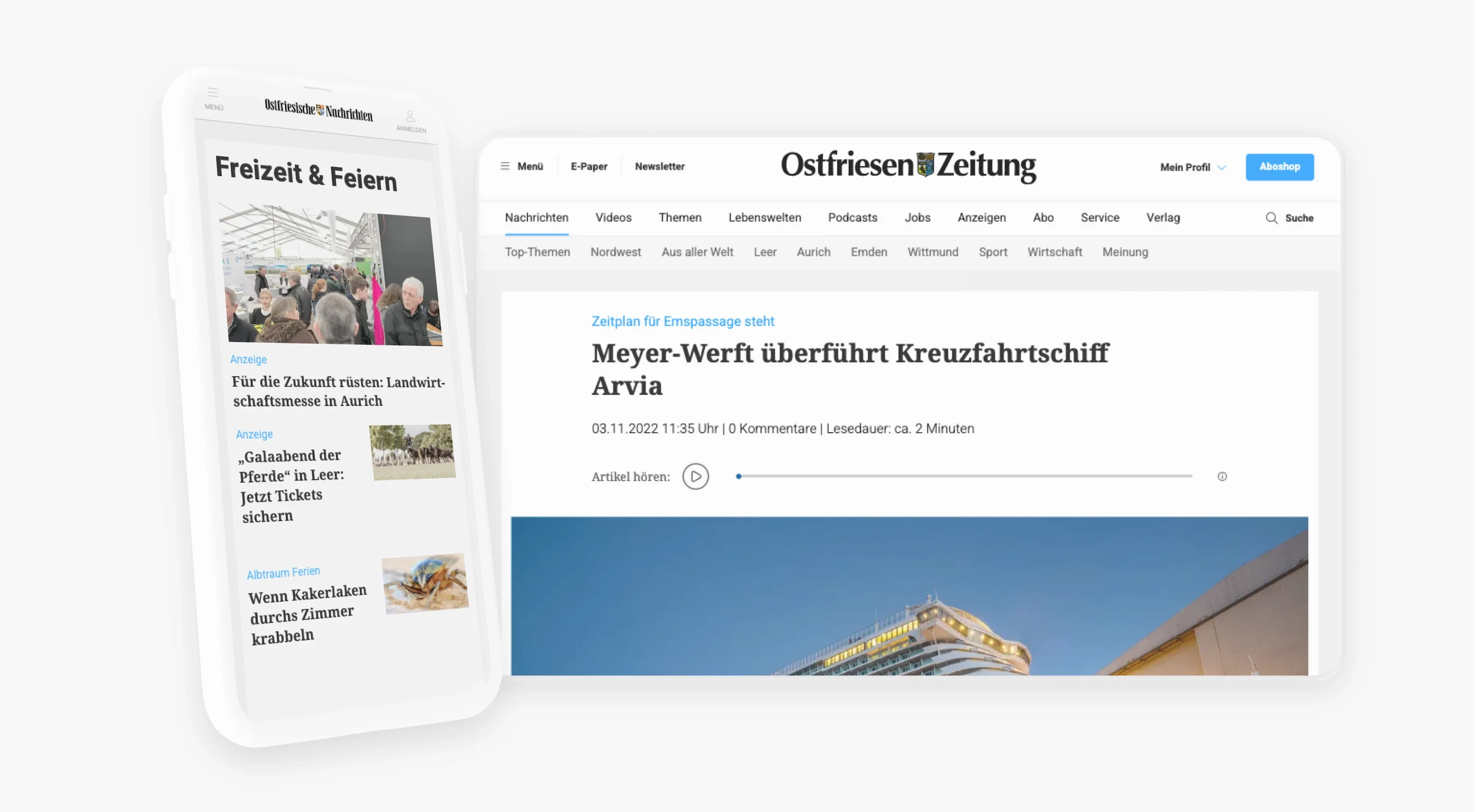 Detailseite eines Artikels